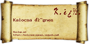 Kalocsa Ágnes névjegykártya