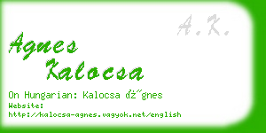 agnes kalocsa business card